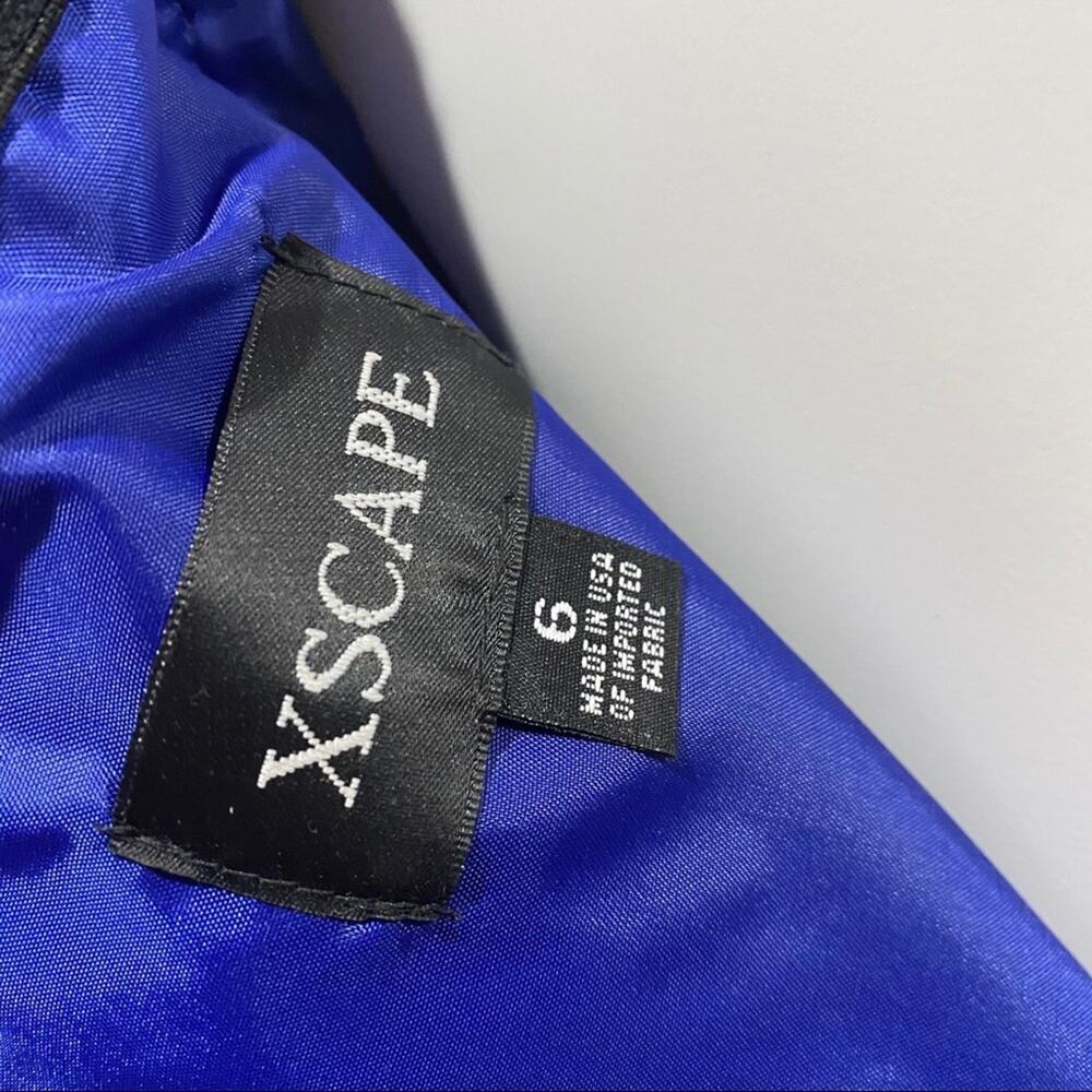 Women's Xscape Off Shoulder Blue Formal Dress Sz 6 Long Royal Blue Gown - Picture 3 of 13